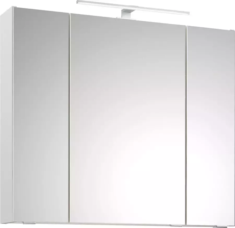 Saphir Badkamerserie Quickset 4-delig keramische wastafel en LED-spiegelkast Halfhoge kast onderkast inclusief deurdemper 6 deuren 2 laden (6-delig) - Foto 9