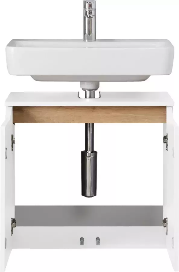 Saphir Badkamerserie Quickset 4-delig wastafelonderkast met led-spiegelkast Onderkast hangkast incl. deurdemper 7 deuren bad-set (8-delig) - Foto 9