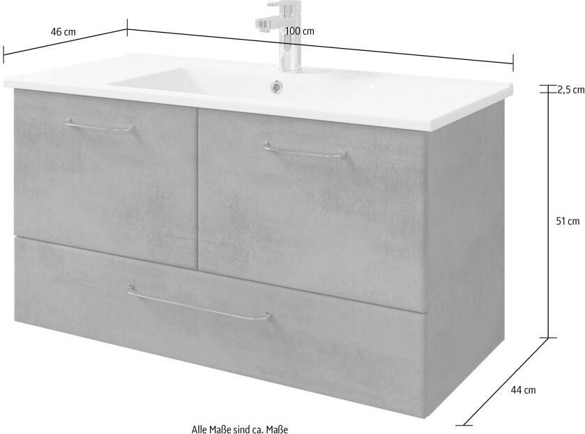 Saphir Badkamerserie Quickset 945 3-delig keramieken wastafelonderkast met led-spiegelkast (4-delig) - Foto 14