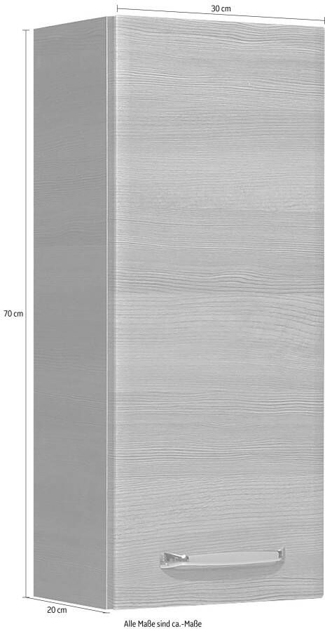 Saphir Hangend kastje Quickset wand-badkast 30 cm breed met 1 deur en 2 glazen legplanken Badkamer-hangend kastje inclusief deurdemper grepen in glanzend chroom - Foto 8