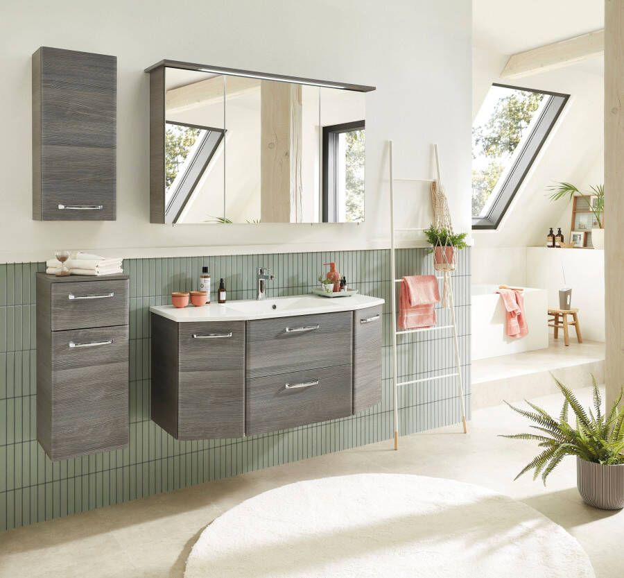 Saphir Hangend kastje Quickset wand-badkast 30 cm breed met 1 deur en 2 glazen legplanken Badkamer-hangend kastje inclusief deurdemper grepen in glanzend chroom - Foto 3