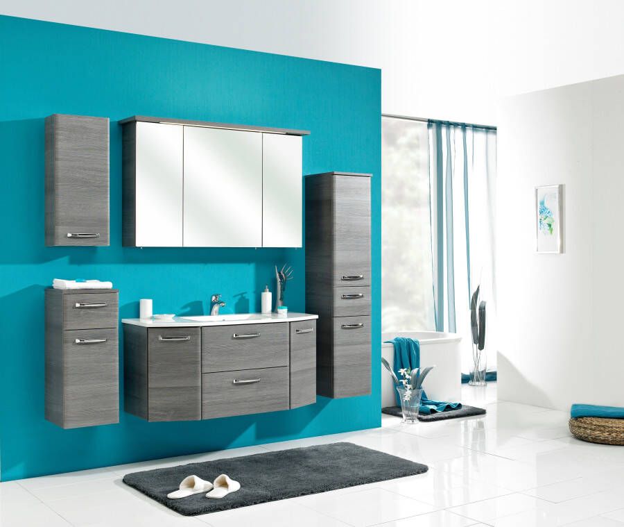 Saphir Hangend kastje Quickset wand-badkast 30 cm breed met 1 deur en 2 glazen legplanken Badkamer-hangend kastje inclusief deurdemper grepen in glanzend chroom - Foto 4