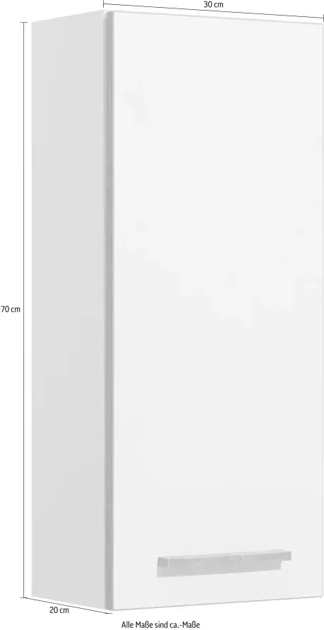 Saphir Hangend kastje Quickset 953 wand-badkamerkast 30 cm breed met 1 deur en 2 legplanken - Foto 3