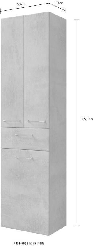 Saphir Hoge kast Quickset 945 Badkamermeubel 50 cm breed 2 deuren 1 lade waslade - Foto 3