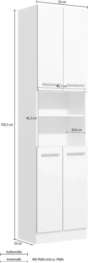 Saphir Hoge kast Quickset 953 Breedte 50 cm badkamerkast met poot lade open vakken - Foto 3