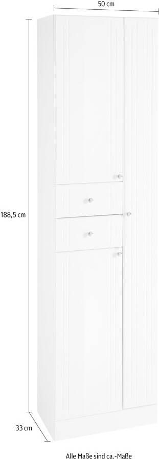 Saphir Hoge kast Quickset 955 Badkamermeubel 50 cm breed 3 deuren 2 laden - Foto 4