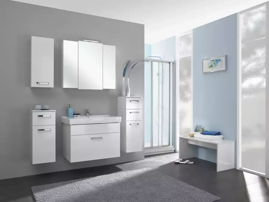 Saphir Onderkast Quickset badkamerkast met 1 deur 2 lades 30 cm breed Badkamer-onderkast inclusief deurdemper grepen in glanzend chroom