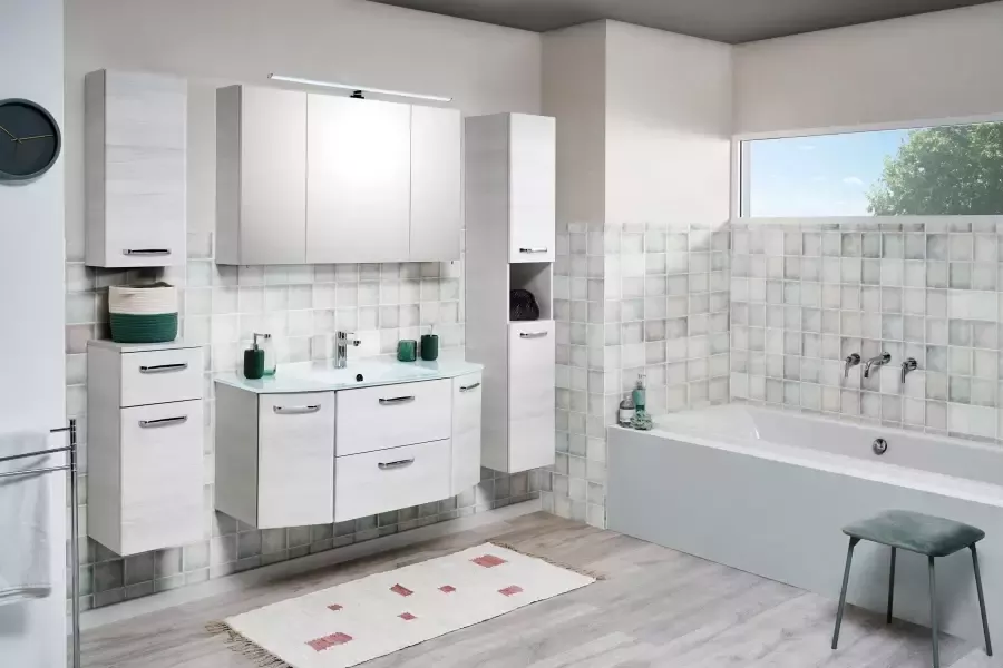 Saphir Spiegelkast Quickset badkamerspiegelkast incl. LED bovenverlichting 110 cm breed incl. deurdempers 3 spiegeldeuren met stopcontact - Foto 5