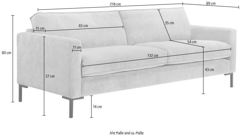 Places of Style 3-zitsbank Caldie met zacht zitcomfort met dons en veren - Foto 3