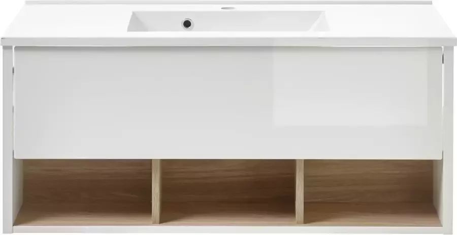 Places of Style Badkamerserie Studio Line bad in modern ontwerp 3-delig badkamer Kast wastafel en spiegel in twee kleuren beschikbaar opbergruimte (3-delig) - Foto 14