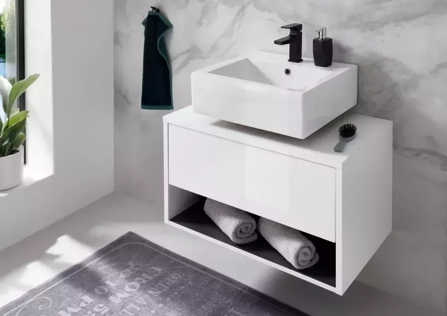 Places of Style Badkamerserie Studio Line bad in modern ontwerp 3-delig badkamer Kast onderkast en spiegel in twee kleuren beschikbaar opbergruimte (3-delig) - Foto 6