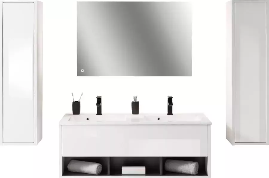 Places of Style Badkamerserie Studio Line bad in modern ontwerp 4-delig badkamer Kast wastafel en spiegel in twee kleuren beschikbaar opbergruimte (4-delig) - Foto 11