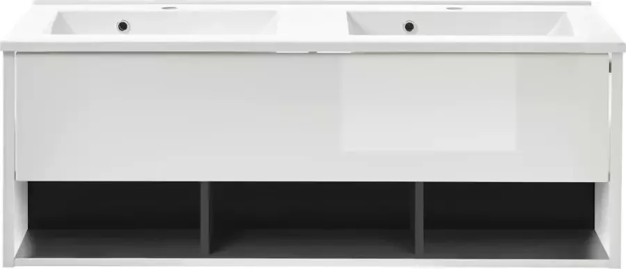 Places of Style Badkamerserie Studio Line bad in modern ontwerp 4-delig badkamer Kast wastafel en spiegel in twee kleuren beschikbaar opbergruimte (4-delig) - Foto 14