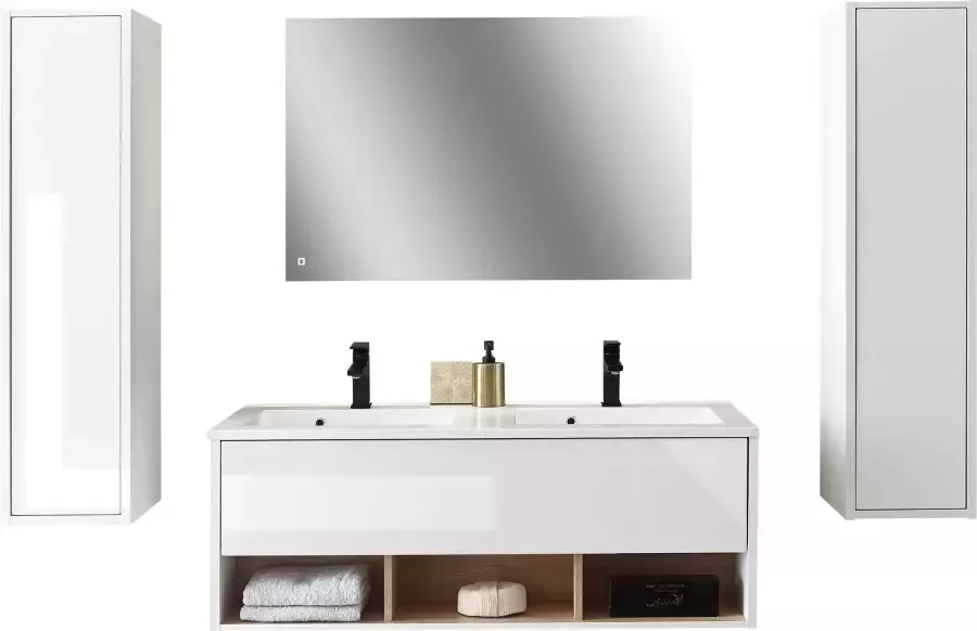 Places of Style Badkamerserie Studio Line bad in modern ontwerp 4-delig badkamer Kast wastafel en spiegel in twee kleuren beschikbaar opbergruimte (4-delig) - Foto 11