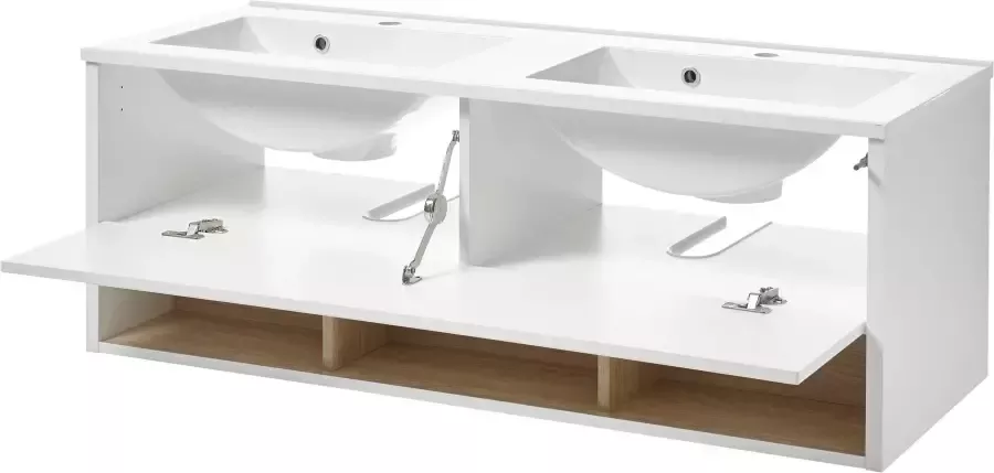 Places of Style Badkamerserie Studio Line bad in modern ontwerp 4-delig badkamer Kast wastafel en spiegel in twee kleuren beschikbaar opbergruimte (4-delig) - Foto 13