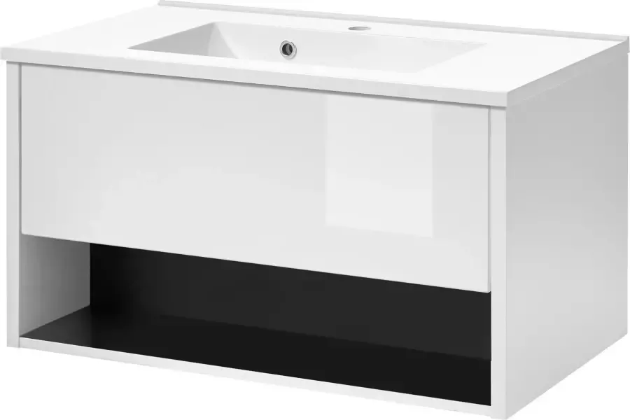 Places of Style Badkamerserie Studio Line bad in modern ontwerp 4-delig badkamer Kast wastafel en spiegel in twee kleuren beschikbaar opbergruimte (4-delig) - Foto 10