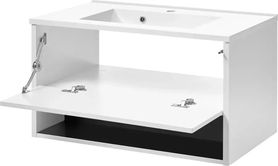 Places of Style Badkamerserie Studio Line bad in modern ontwerp 4-delig badkamer Kast wastafel en spiegel in twee kleuren beschikbaar opbergruimte (4-delig) - Foto 12