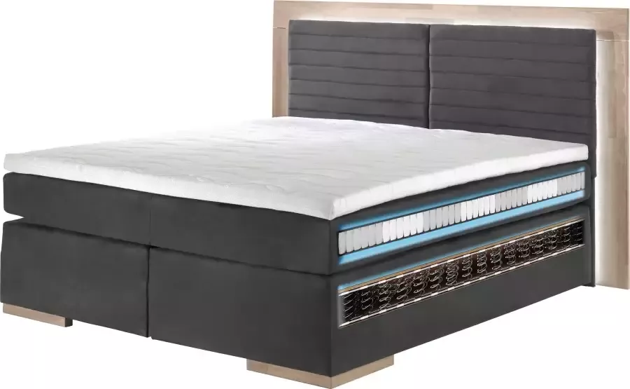 Places of Style Boxspring Cup met massief houten frame met topmatras in 2 hardheden in 3 breedten
