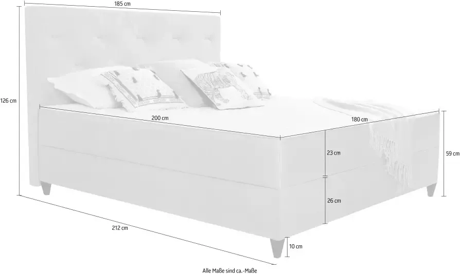 Places of Style Boxspring Jaxton inclusief bedkist - Foto 9