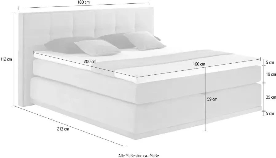 Places of Style Boxspring Vinton van massief eiken verschillende hardheden (ook h4) (5-delig) - Foto 5