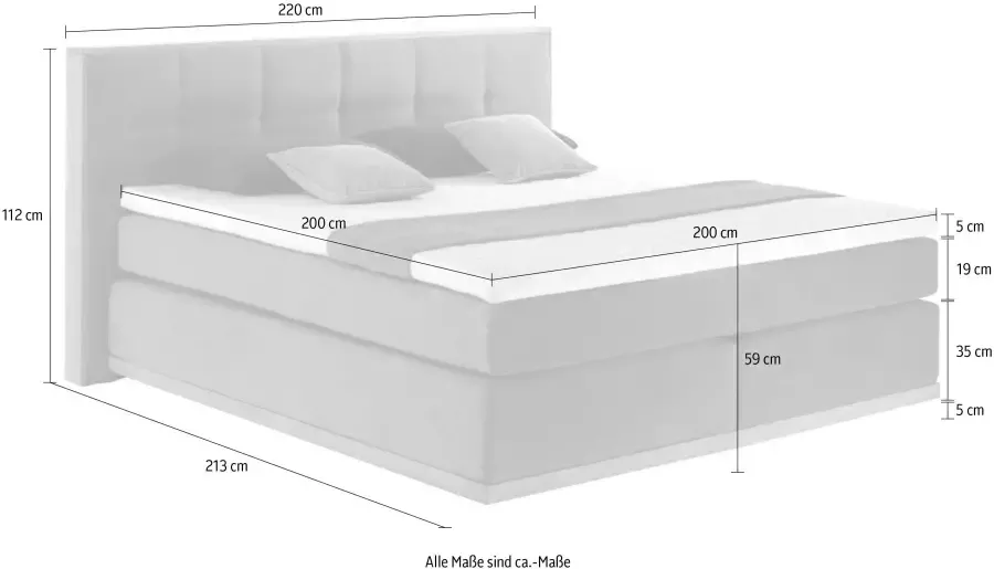 Places of Style Boxspring Vinton van massief eiken verschillende hardheden (ook h4) (5-delig) - Foto 5