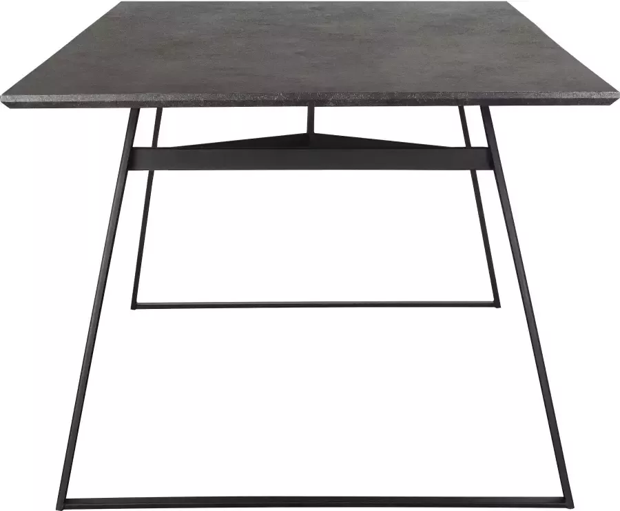 Places of Style Eettafel Caivano met tafelblad in beton-look onderstel van metaal zwart hoogte 76 cm (1 stuk) - Foto 2