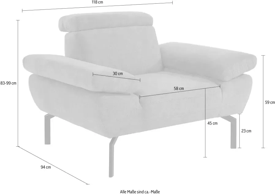 Places of Style Fauteuil Trapino Luxus naar keuze met verstelbare rugleuning luxe-microvezel in leer-look - Foto 5