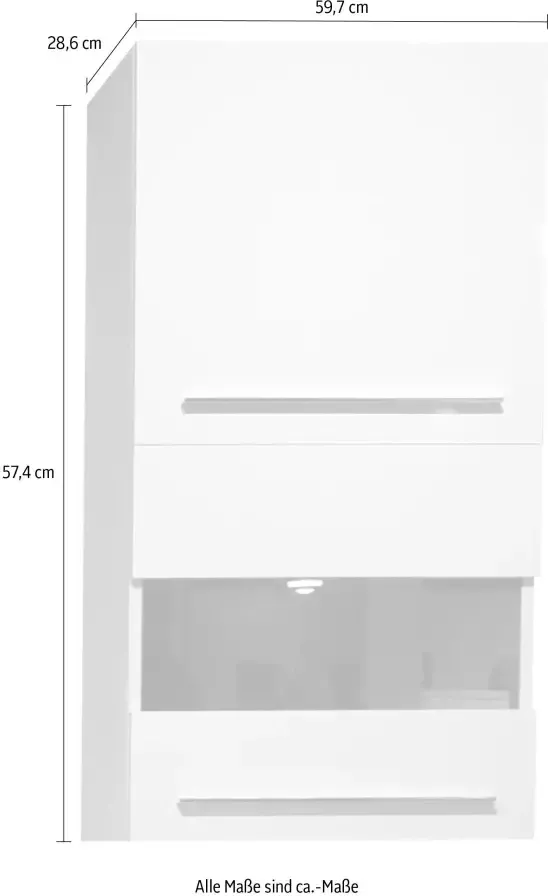 Places of Style Hangende vitrinekast Piano met en zonder glaselement uv gelakt soft-close b h:59 7 57 4 cm - Foto 4