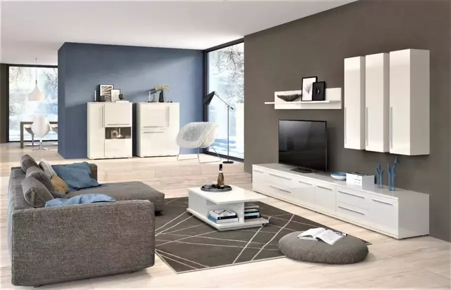 Places of Style Hangende vitrinekast Piano UV gelakt soft-close functie hoogte 115 cm breedte 29 7 cm - Foto 5