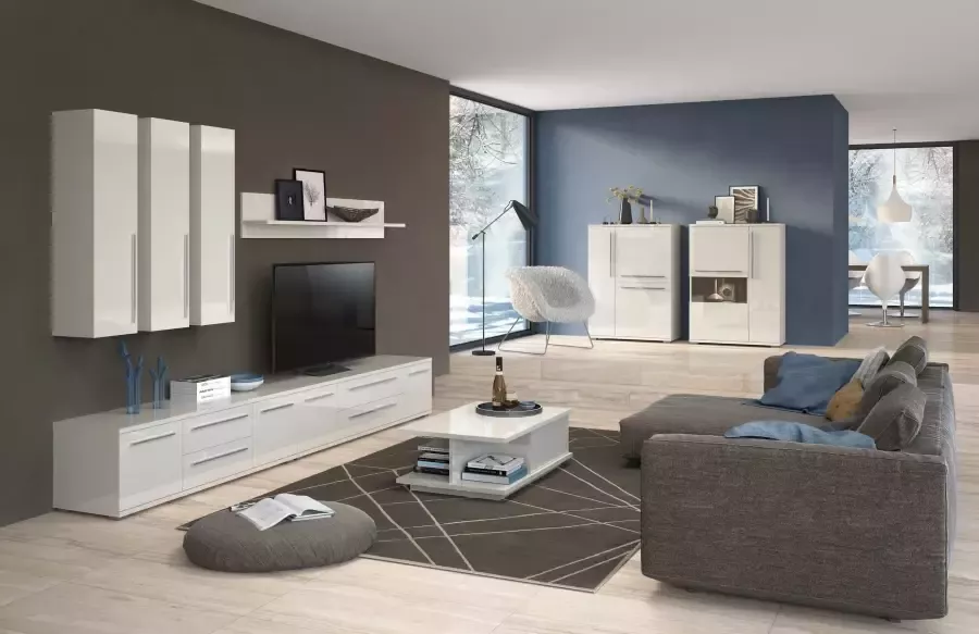 Places of Style Hangende vitrinekast Piano UV gelakt soft-close functie hoogte 115 cm breedte 29 7 cm - Foto 4