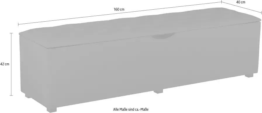 Places of Style Hockerbank Knobbed Hockerbank met bergruimte breedte 120 cm en 160 cm - Foto 2