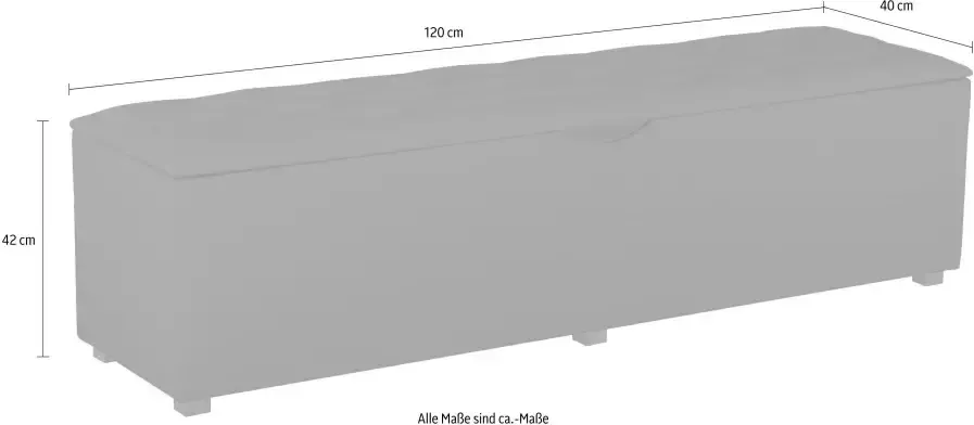 Places of Style Hockerbank Knobbed Hockerbank met bergruimte breedte 120 cm en 160 cm - Foto 2