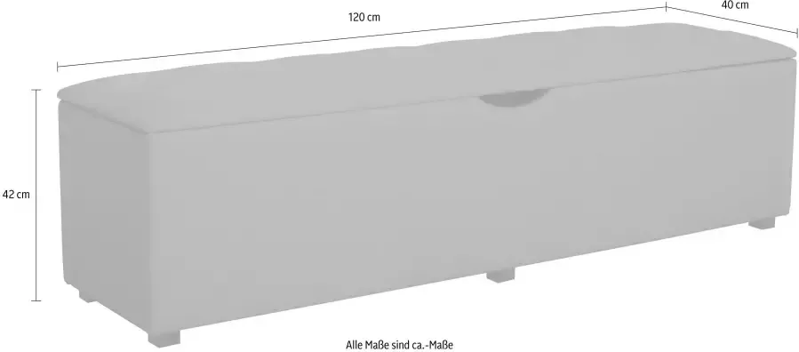 Places of Style Hockerbank Knobbed Hockerbank met bergruimte breedte 120 cm en 160 cm - Foto 3