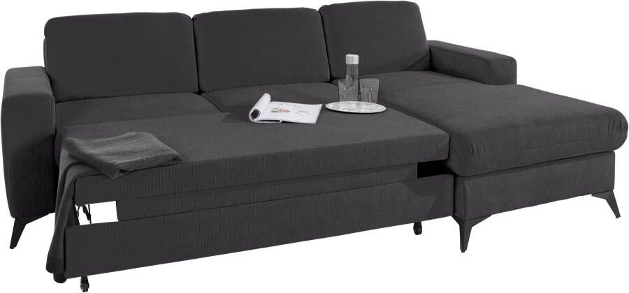 Places of Style Hoekbank Lolland L-vorm Naar keuze met slaapfunctie en bedkist binnenvering - Foto 4