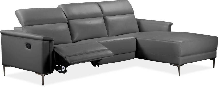 Places of Style Hoekbank Lund L-vorm 261cm met man. o. elektrische relaxfunctie en usb hoofdsteunverstelling - Foto 4