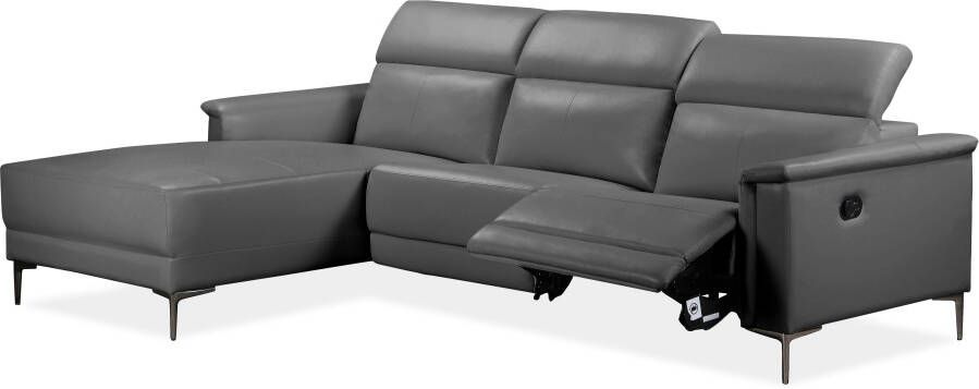 Places of Style Hoekbank Lund L-Form 261cm met man. o. elektrische relaxfunctie en usb hoofdsteunverstelling - Foto 4