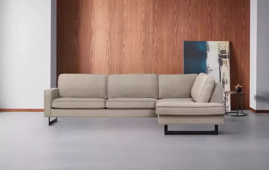 Places of Style Hoekbank Pinto 290 cm cord chenille leerlook ottomane links rechts - Foto 5