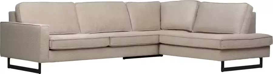 Places of Style Hoekbank Pinto 290 cm cord chenille leerlook ottomane links rechts - Foto 10