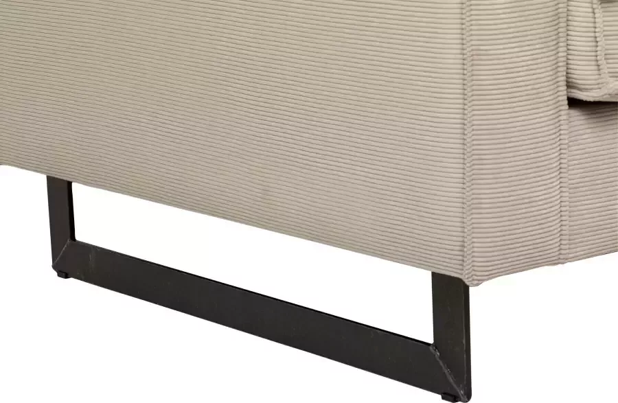 Places of Style Hoekbank Pinto 290 cm cord chenille leerlook ottomane links rechts - Foto 4