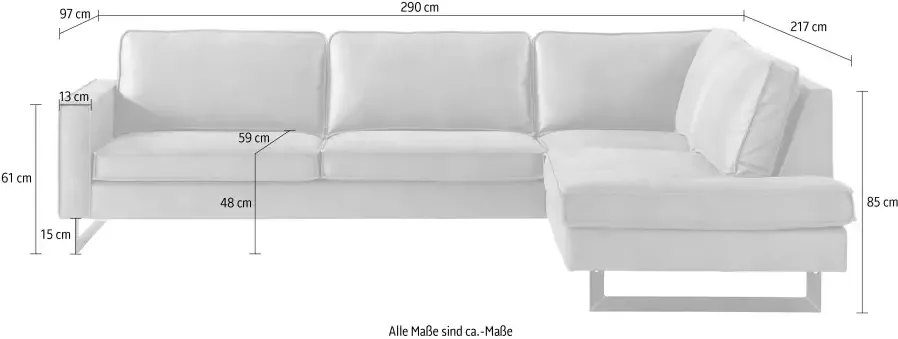 Places of Style Hoekbank Pinto 290 cm cord chenille leerlook ottomane links rechts - Foto 7