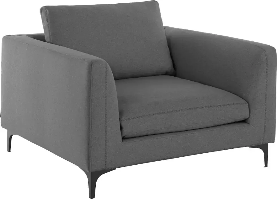 Places of Style Relaxfauteuil Nixon met binnenvering voor een beter zitcomfort met zwarte metalen poten - Foto 4