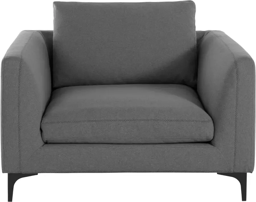 Places of Style Relaxfauteuil Nixon met binnenvering voor een beter zitcomfort met zwarte metalen poten - Foto 2