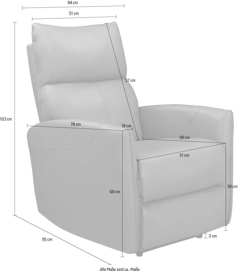 Places of Style Relaxfauteuil Pineto TV-fauteuil met relaxfunctie vrij verstelbaar en USB-aansluiting - Foto 2