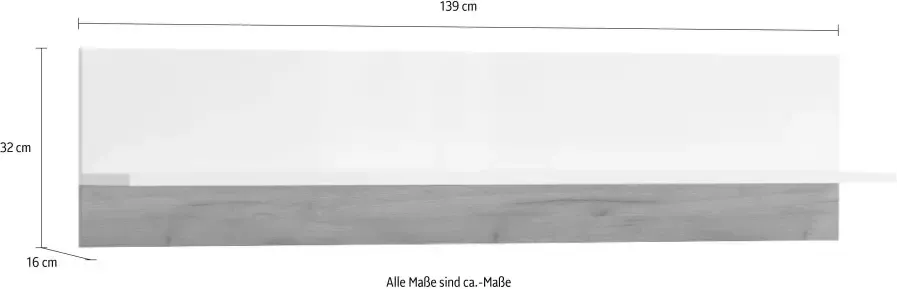 Places of Style Wandplank Stela wit uv-gelakt front breedte: 139 cm - Foto 1