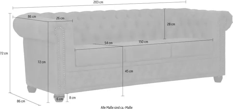 Home affaire Chesterfield-bank Rysum Chesterfield look in 2 verschillende stoffen 2 versies snel leverbaar - Foto 3