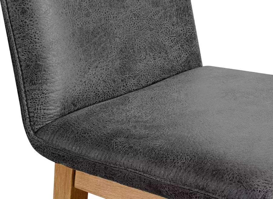 Home affaire Eetkamerstoel Beluna gestoffeerde stoel eetkamer bestseller Frame en poten van massief eiken modern landhuis (set 2 stuks)