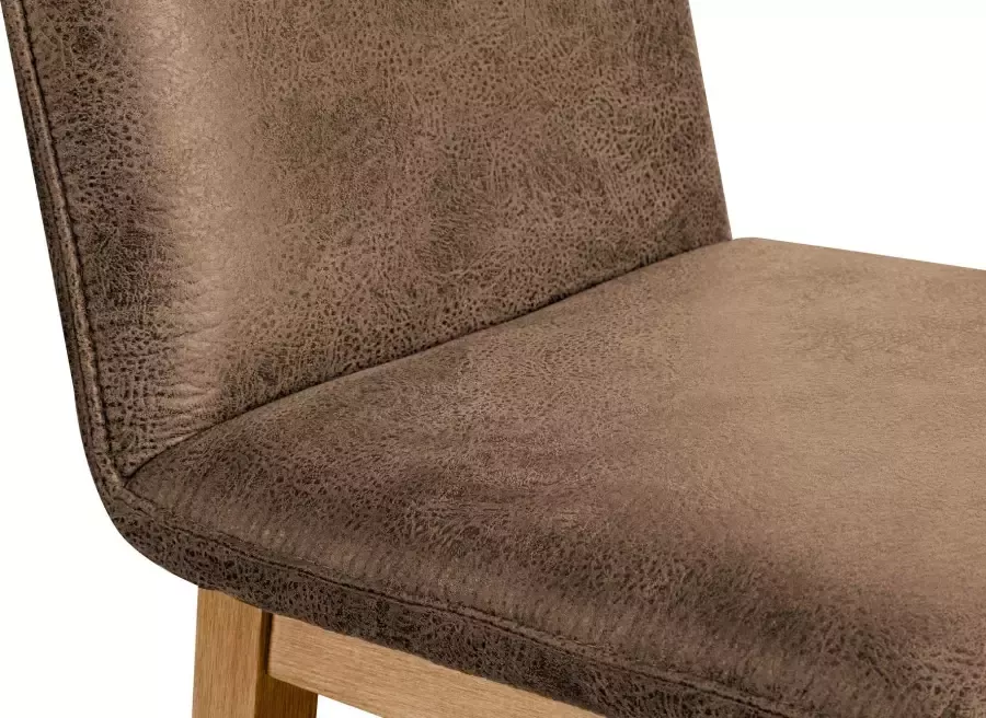 Home affaire Eetkamerstoel Beluna gestoffeerde stoel eetkamer bestseller Frame en poten van massief eiken modern landhuis (set 2 stuks)