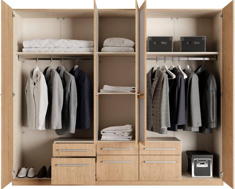 Priess Kledingkast Kast garderobe waskast Barcelona in 5 breedtes veel opbergruimte ruime lades met spiegel made in germany - Foto 4