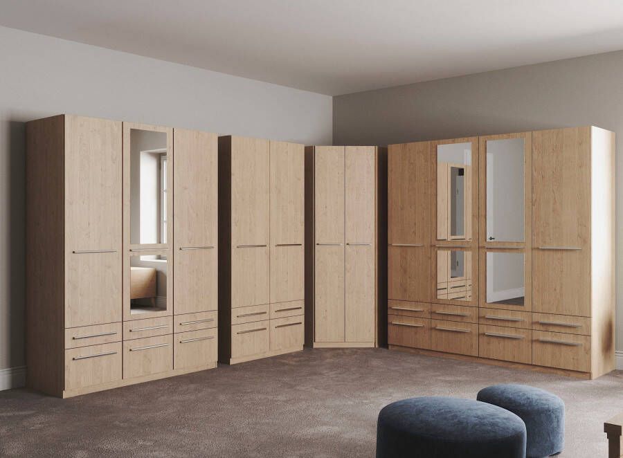 Priess Kledingkast Kast garderobe waskast Barcelona in 5 breedtes veel opbergruimte ruime lades met spiegel made in germany - Foto 3