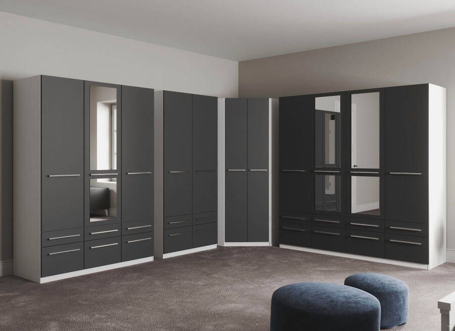 Priess Kledingkast Kast garderobe waskast Barcelona in 5 breedtes veel opbergruimte ruime lades met spiegel made in germany - Foto 6